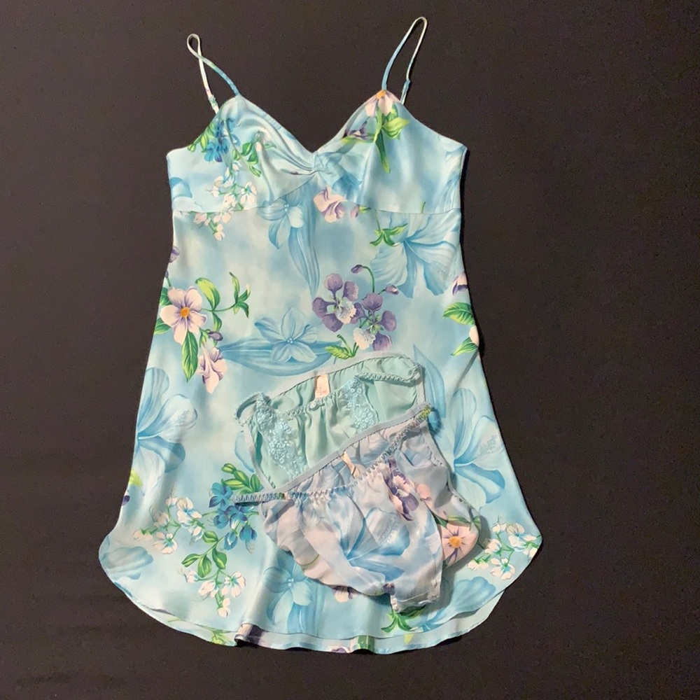 Victoria Secret Silk Slip Gown w/Matching Panties